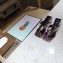 Balenciaga Heel 6cm Double Square Open Back Flip Flop Thong Sandals Crinkled Pink Gold 2020