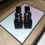 Balenciaga Heel 6cm Double Square Open Back Flip Flop Thong Sandals Calfskin Black 2020