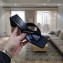 Balenciaga Heel 6cm Double Square Open Back Flip Flop Thong Sandals Satin Black 2020