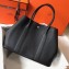 Hermes Calfskin Garden Party 30/36 Bag Black