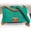 Chanel Lizard Pattern Boy Flap Shoulder Small Bag Green