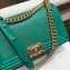 Chanel Lizard Pattern Boy Flap Shoulder Medium Bag Green