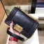Chanel Lizard Pattern Boy Flap Shoulder Small Bag Black
