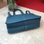 Hermes Halzan Tote Bag in Original Togo Leather Galicia Blue