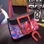 Hermes Halzan Print Tote Bag in Original Togo Leather Black/Red