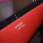 Hermes Halzan Print Tote Bag in Original Togo Leather Black/Red