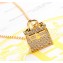 Hermes Kelly Bag Pendant Necklace Gold 2018 