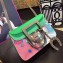 Hermes Halzan Print Tote Bag in Original Togo Leather Green/Grey
