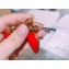 Balenciaga Heart Stone Earrings Red