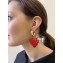 Balenciaga Heart Stone Earrings Red