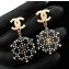Chanel CC Resin Pearls Earrings Black/Gold/White 2018
