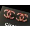 Chanel Multicolored CC Stud Earrings Red/Pink 2018