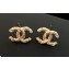 Chanel Crystal Twist CC Stud Earrings Gold 2018
