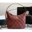 Chanel Lambskin Maxi Hobo Bag AS3488 Dark Red 2022