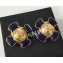 Chanel CC Stud Earrings Blue 2018