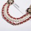 Chanel Leather and Pearl Necklace AB0100 Gold/Red/White/Navy Blue 2018