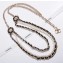 Chanel Leather and Pearl Long Necklace AB0099 Gold/Black/White 2018