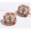 Chanel Stone Leaf Square Clip-on Stud Earrings Multicolor 2018