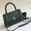 Chanel Caviar Leather Small Cocohandle Chain Bag Green