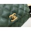 Chanel Caviar Leather Small Cocohandle Chain Bag Green