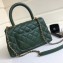 Chanel Caviar Leather Small Cocohandle Chain Bag Green