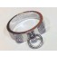 Hermes Collier de Chien Ring with Crystal White Gold