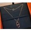 Hermes Farandole Pendant Necklace Pink Gold