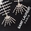 Saint Laurent Crystal Smoking Fish Bone Earrings In Silver-Tone Metal 542373