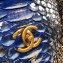 Chanel Python Trendy CC Small Flap Top Handle Bag A92236/A92723 Blue/Gray 2018