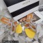 Aquazzura Crystal Straps Moondust Flats Yellow 2022