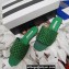 Aquazzura Crystal Candy Flat Slides Sandals Green 2022