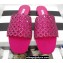 Aquazzura Crystal Candy Flat Slides Sandals Fuchsia 2022