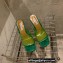 Aquazzura Heel 8.5cm PVC Secrets Mules Green 2022