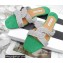 Aquazzura Crystal Straps Gatsby Flats Green 2022