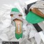 Aquazzura Crystal Straps Gatsby Flats Green 2022