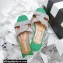 Aquazzura Crystal Straps Gatsby Flats Green 2022