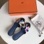 Hermes Heel 5cm Print Oasis Slipper Sandals Black/Blue
