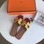 Hermes Print Oran Flat Slipper Sandals Red/Yellow