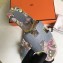 Hermes Print Oran Flat Slipper Sandals Gray