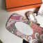 Hermes Print Oran Flat Slipper Sandals White