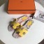 Hermes Print Oran Flat Slipper Sandals Yellow