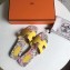 Hermes Print Oran Flat Slipper Sandals Yellow