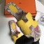 Hermes Print Oran Flat Slipper Sandals Yellow