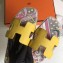 Hermes Print Oran Flat Slipper Sandals Yellow