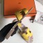 Hermes Print Oran Flat Slipper Sandals Yellow