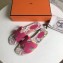 Hermes Print Oran Flat Slipper Sandals Fuchsia