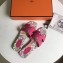 Hermes Print Oran Flat Slipper Sandals Fuchsia