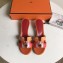 Hermes Heel 5cm Print Oasis Slipper Sandals Orange