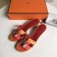 Hermes Heel 5cm Print Oasis Slipper Sandals Orange