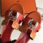 Hermes Heel 5cm Print Oasis Slipper Sandals Orange